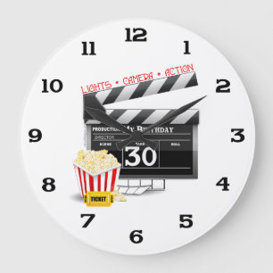 Grande Horloge Ronde Fête d'anniversaire de cinéma 30e anniversaire