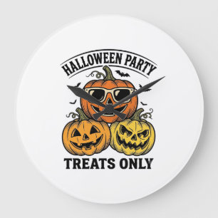 Grande Horloge Ronde Fête de citrouille d'Halloween Vintage Jack O Lant