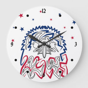 Grande Horloge Ronde Fête de l'Indépendance Étoiles d'aigle américain