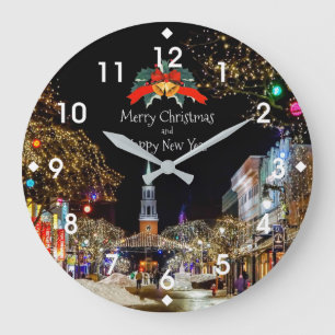 Grande Horloge Ronde Fête de Noël