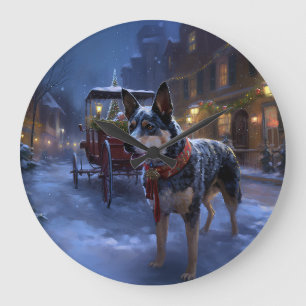 Grande Horloge Ronde Fête de Noël de bovins australiens Saison des fête