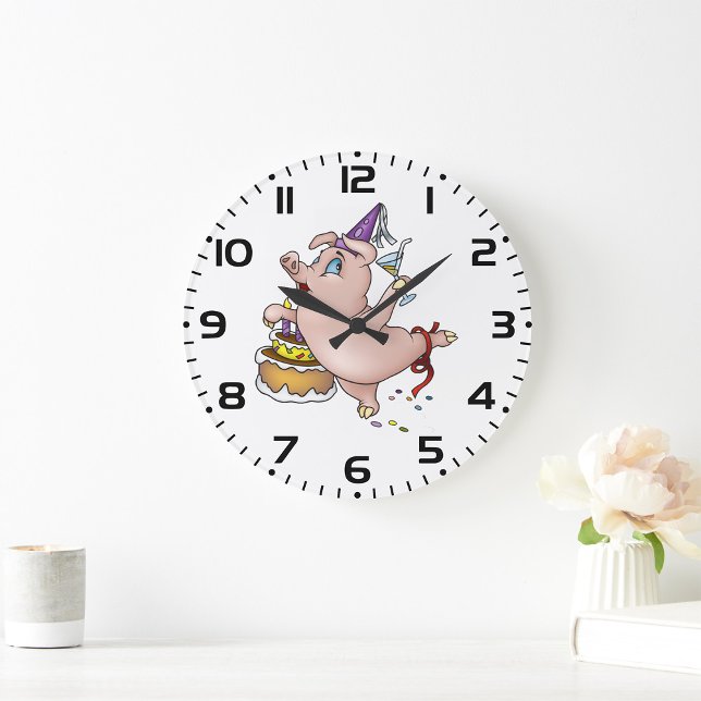Grande Horloge Ronde Fête de porc (Créateur téléchargé)
