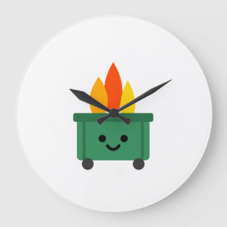 Grande Horloge Ronde Feu de poubelle joyeux