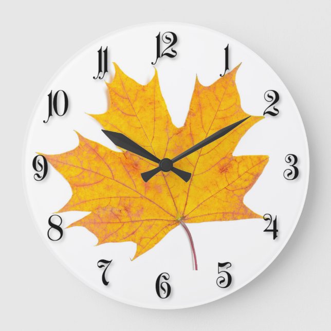 Grande Horloge Ronde Feuille d'érable (Recto)