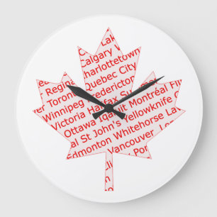 Grande Horloge Ronde Feuille d'érable avec l'horloge canadienne de