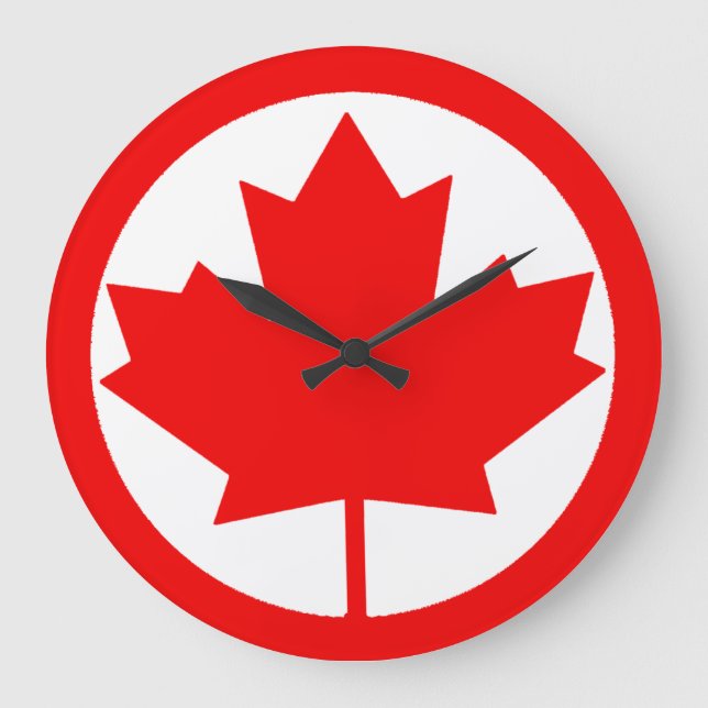 Grande Horloge Ronde Feuille d'érable du Canada (Recto)
