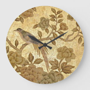 Grande Horloge Ronde Feuille d'or vintage avec l'horloge murale