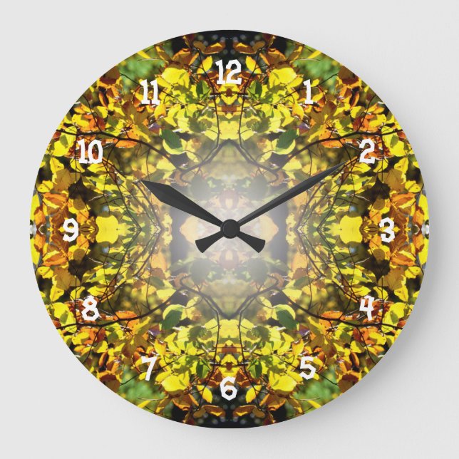 Grande Horloge Ronde Feuilles à l'automne (Recto)