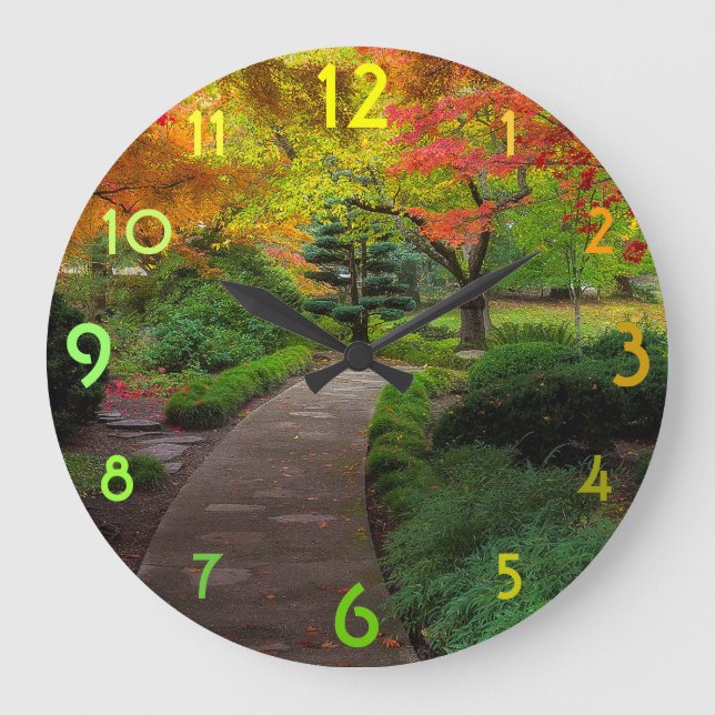 Grande Horloge Ronde Feuilles d'automne (Recto)