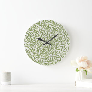 Grande Horloge Ronde Feuilles de saule victoriennes vintage par William