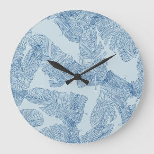 Grande Horloge Ronde Feuilles floraux : Illustrations Vintages.