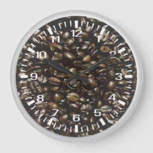 Grande Horloge Ronde Fèves de café