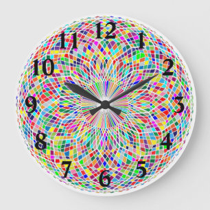 Grande Horloge Ronde Fibonacci en verre tendu