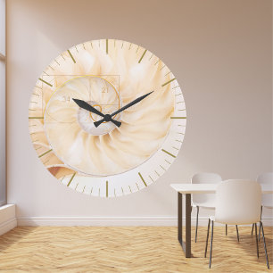 Grande Horloge Ronde Fibonacci Ration d'or Géométrie sacrée Art
