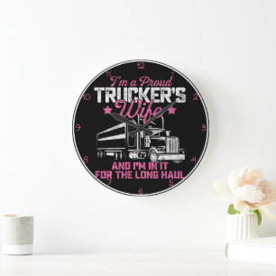 Grande Horloge Ronde Fier Femme de camion : Long Haul Love