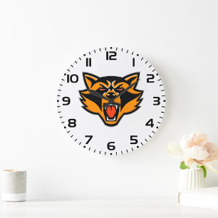 Grande Horloge Ronde Fierce Raccoon Mascot Bold animal sauvage graphiqu