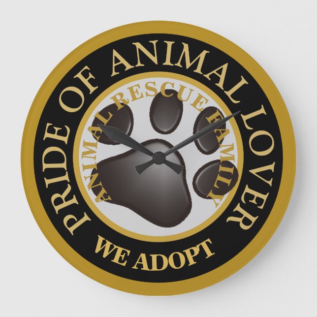 Grande Horloge Ronde Fierté de l'Amoureux des animaux Premium Watch (Recto)