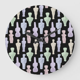 Grande Horloge Ronde Figurines Cycladiques