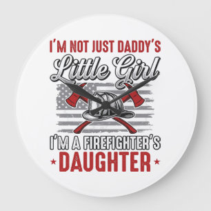 Grande Horloge Ronde Fille de pompier vintage