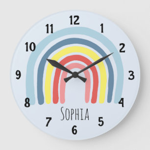 Grande Horloge Ronde Filles Mignonnes Fantaisie Arc-en-ciel Dessin Anim
