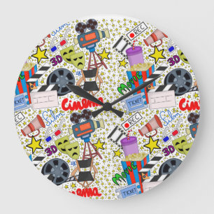 Grande Horloge Ronde Film Universe pour les cinéphiles L'art du cinéma