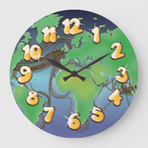 Grande Horloge Ronde Fils du monde - Câbles sous-marins