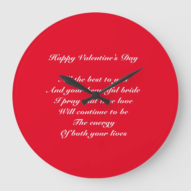 Grande Horloge Ronde Fils et fiancée Saint Valentin (Recto)
