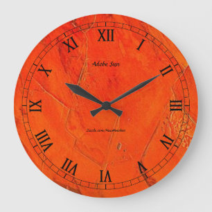 Grande Horloge Ronde Finition fausse Adobe Sun