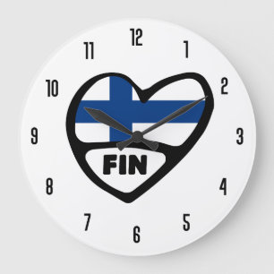 Grande Horloge Ronde Finland Country Code FIN Flag Heart