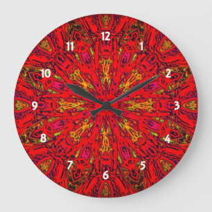 Grande Horloge Ronde FIRE Élément Kaleido Pattern