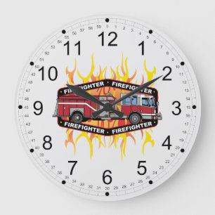 Grande Horloge Ronde Firefighter Fire Truck