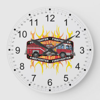 Grande Horloge Ronde Firefighter Fire Truck