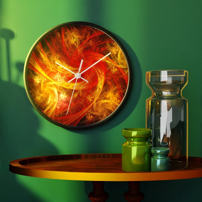 Grande Horloge Ronde Firestorm Nova (Firestorm Nova Abstract Art Round Wall Clock)