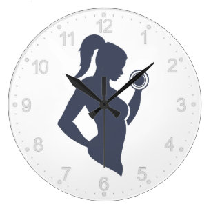 Grande Horloge Ronde Fitness girl levant haltère
