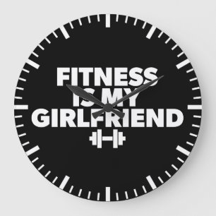 Grande Horloge Ronde Fitness Is My Girl friend - Motivation de l'entraî