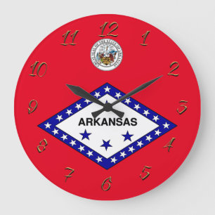 Grande Horloge Ronde Flag de l'Arkansas