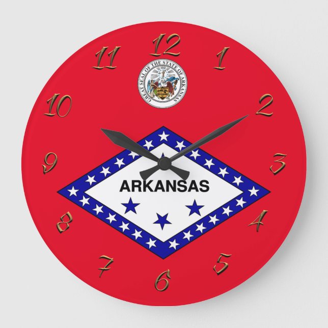 Grande Horloge Ronde Flag de l'Arkansas (Recto)