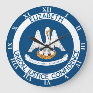 Grande Horloge Ronde Flag de l'État de Louisiana