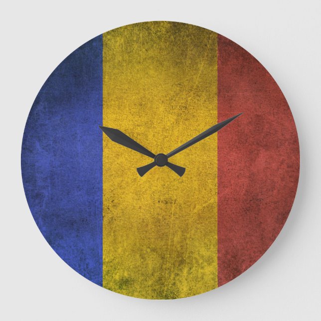 Grande Horloge Ronde Flag de Romanie (Recto)