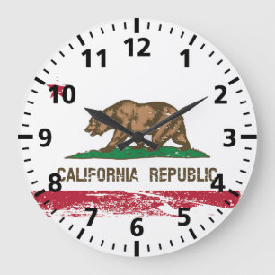 Grande Horloge Ronde Flag d'État de Grunge