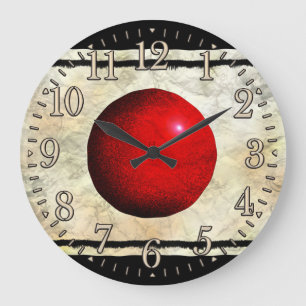 Grande Horloge Ronde Flag of Japan Nippon Patriotic Art Wall Clock