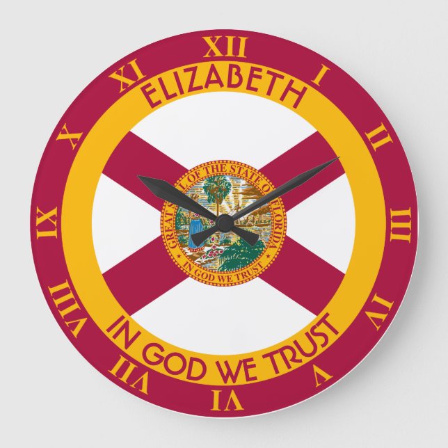 Grande Horloge Ronde Flag personnel de Floride (Recto)