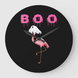 Grande Horloge Ronde Flamant rose   Flamant rose féminin Boo Ghost Hall