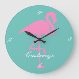 Grande Horloge Ronde Flamant rose rose Thunder_Cove