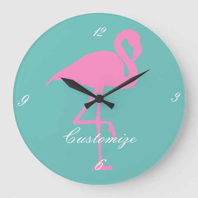 Grande Horloge Ronde Flamant rose rose Thunder_Cove (Recto)