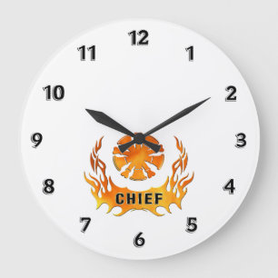 Grande Horloge Ronde Flames du chef des incendies
