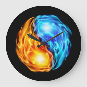 Grande Horloge Ronde Flames jumelles