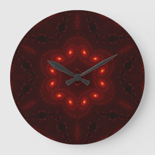 Grande Horloge Ronde Fléau de neige rouge bordeaux foncé
