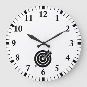 Grande Horloge Ronde Flèche sur une cible ronde