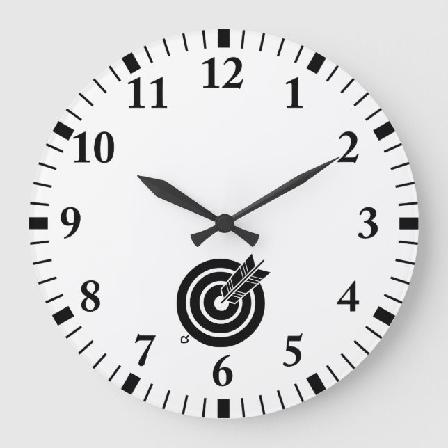 Grande Horloge Ronde Flèche sur une cible ronde (Recto)